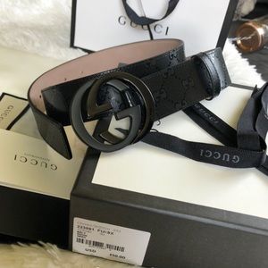 Gucci Supreme Monogram Black Belt